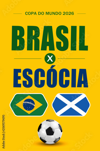 Quadro su tela Brazil vs Scotland International Football Clash 2026  Championship Battle Betwee