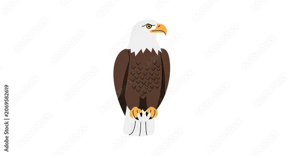 Naklejka premium American Bald Eagle Illustration Graphic.
