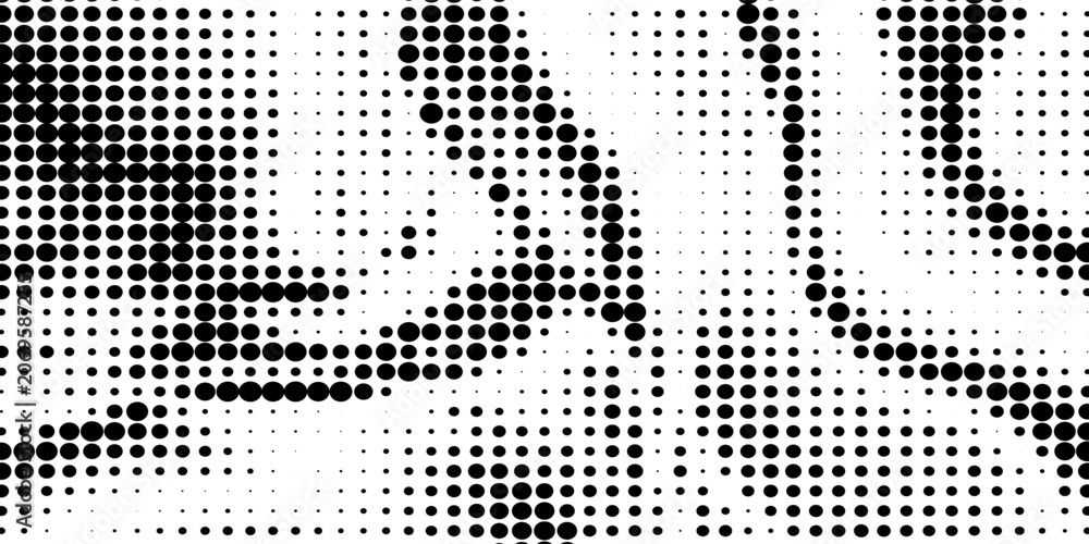 Fototapeta premium Abstract Black Square Halftone Pattern on White Background