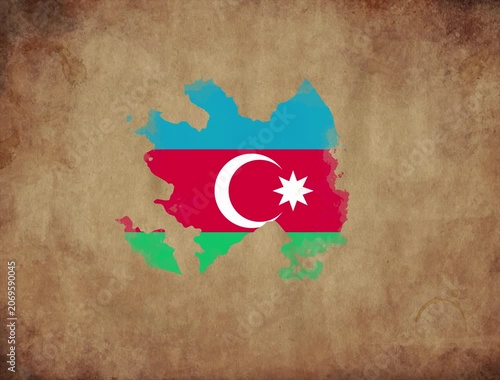 Azerbaijan map with the flag inside animation paper video 4K