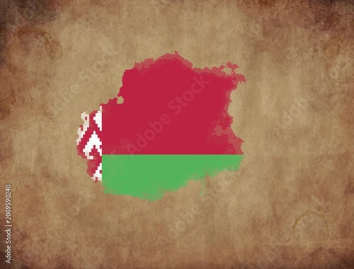Belarus map with the flag inside animation paper video 4K