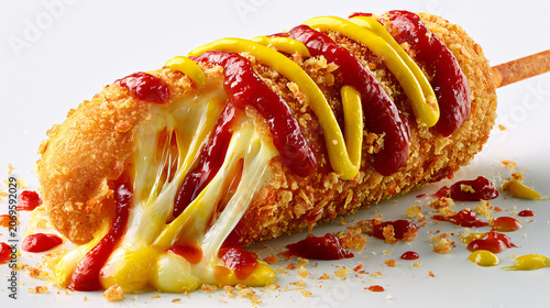 Delicious Cheesy Breadstick Bites with Melted Cheese Knots Drizzled Mustard Ketchup Sauce