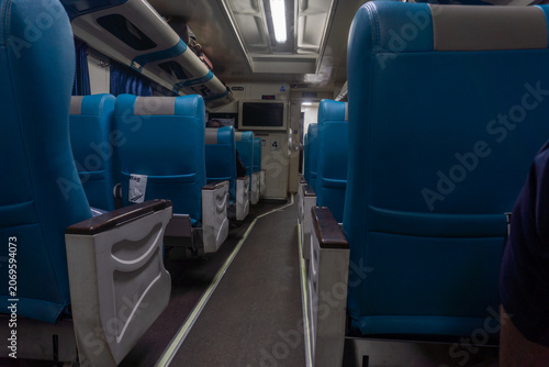 Empty Passenger Train Interior In Palembang Indonesia