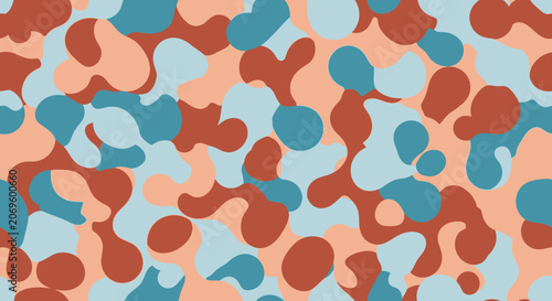 Foto Modern Seamless Camouflage Pattern with Abstract Organic Shapes in Terra Cotta a