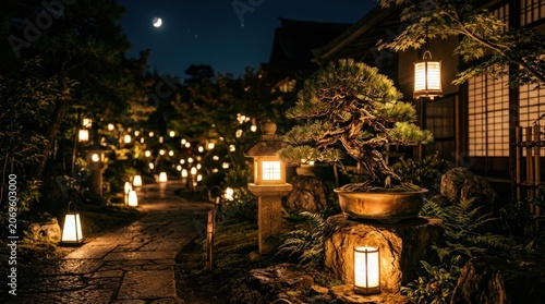 house at night