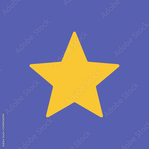 Yellow Star Shape Icon Symbol.