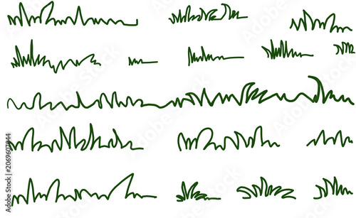 Set of Green Grass Tufts – Collection Isolated on Transparent Background PNG