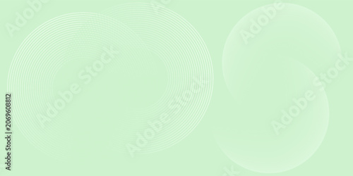 Minimalist soft Abstract Background in Gradient green and white Tones with Circles. Circle effect style geometric, abstract background.