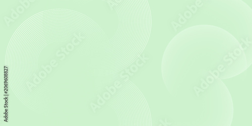 Minimalist soft Abstract Background in Gradient green and white Tones with Circles. Circle effect style geometric, abstract background.