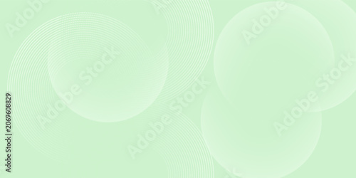 Minimalist soft Abstract Background in Gradient green and white Tones with Circles. Circle effect style geometric, abstract background.