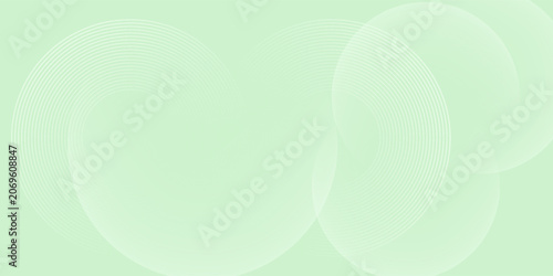 Minimalist soft Abstract Background in Gradient green and white Tones with Circles. Circle effect style geometric, abstract background.