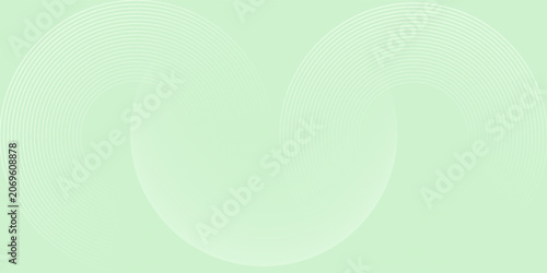 Minimalist soft Abstract Background in Gradient green and white Tones with Circles. Circle effect style geometric, abstract background.