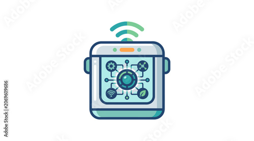 AI smart home controller hub with wireless connection.