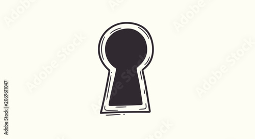 A black keyhole on a beige background.
