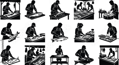 Photos Fish Processing Worker