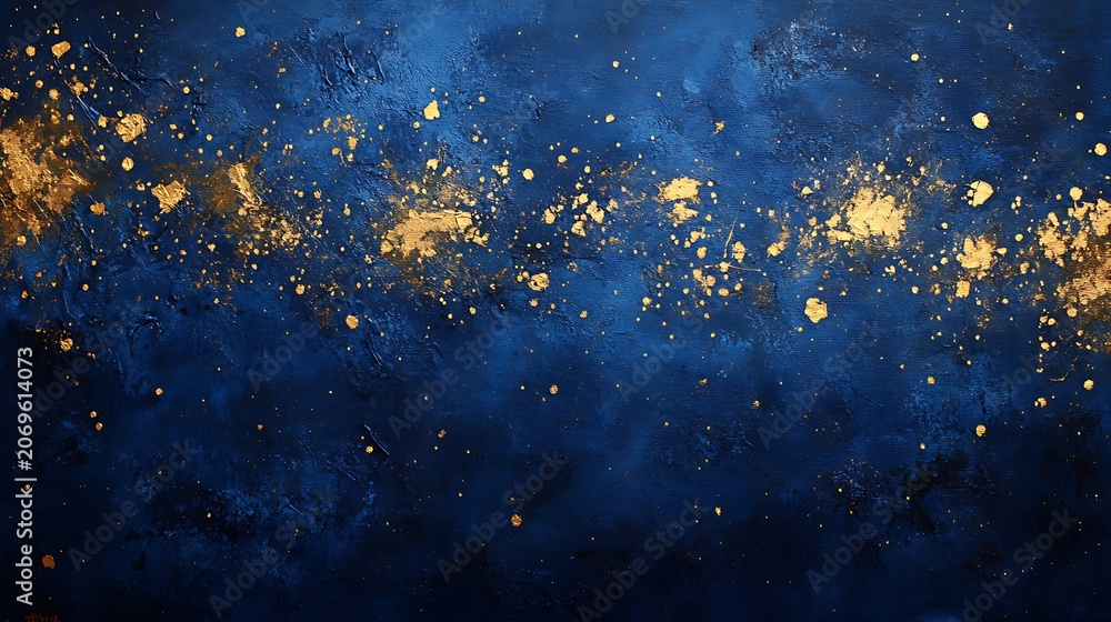 Fototapeta premium Blue gold texture background, cosmic splash, design backdrop