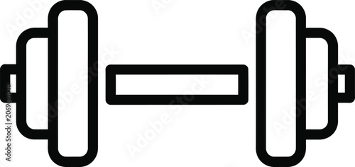 Bild auf Leinwand Barbell weightlifting icon black outline on white