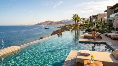 swimming pool at the beach