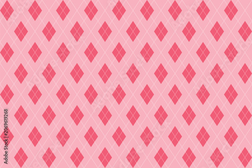 Cute aesthetic argyle seamless pattern, harlequin diamond background in light pink and light red suitable for valentine gift wrap