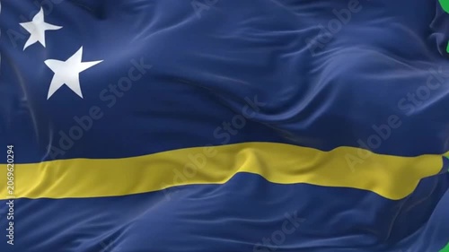 Flag of curacao waving in the wind
