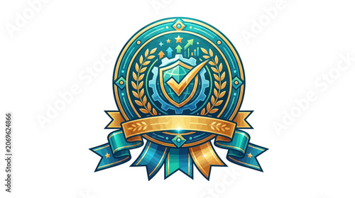 Quality Assurance Award Badge with Growth Chart