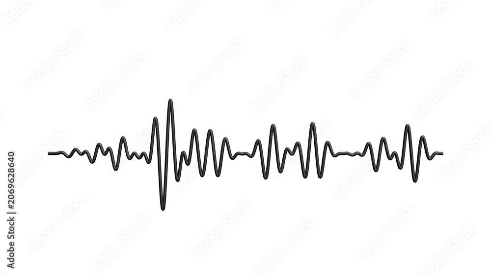 Obraz premium Audio Waveform on White Background