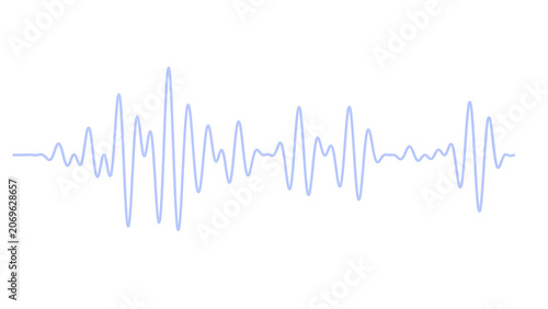 Oscillating Sound Wave on White Background