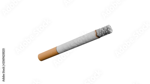 Bild auf Leinwand Single Cigarette on White Background