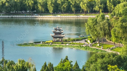 Taoranting Park, Beijing, China (Fengyu Tongzhou Pavilion, City Park Scenery)