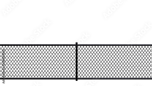 Foto Black Chain-Link Fence on Dark Background