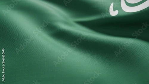 Waving flag of saudi arabia with detailed texture