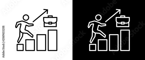 Tableau sur toile Career Path white and black icon set design