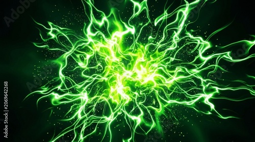 Image of a green flame effect rising high into the sky