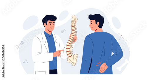 Doctor Explains Spine Health to Patient Experiencing Back Pain