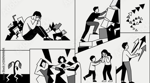 Tableau sur toile People experiencing stress at work.