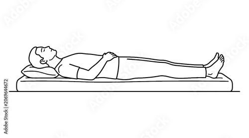 Tableau sur toile Person lying on a bed sleeping.