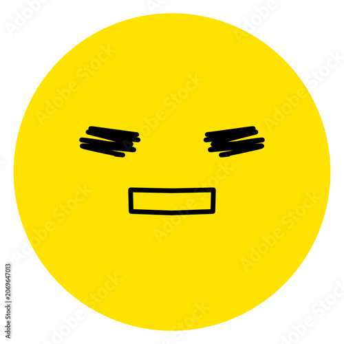 Simple yellow circle emoji icon, cute cartoon avatar with expressive face emotion for social media vector style, Vol. 2
