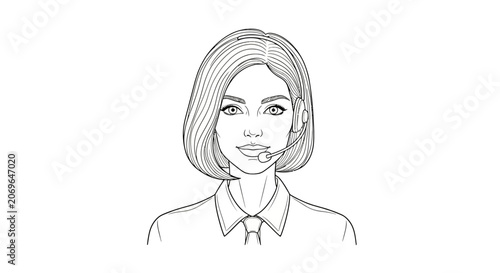 Smiling Business Woman with Short Hair.