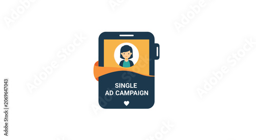 Smartphone with single ad campaign.