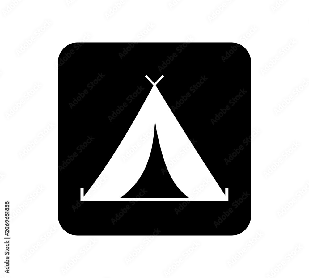 Fototapeta premium テント・キャンプを示すシンプルなアイコン