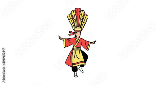 Εκτύπωση καμβά Traditional dancer in colorful costume.