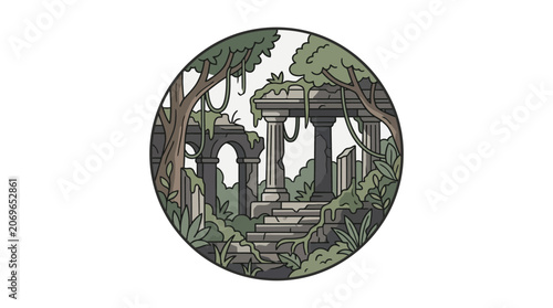 Ancient stone temple entrance structure.