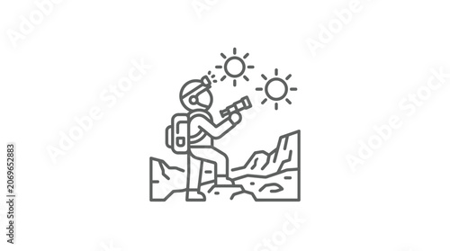 Astronaut Exploring Outer Space Environment.