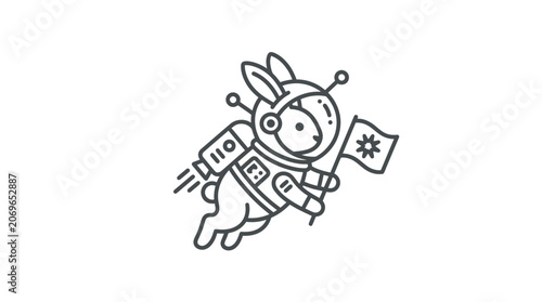 Astronaut Bunny in Space Suit.