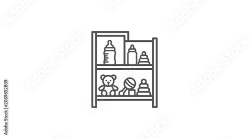 Baby products on a shelf.