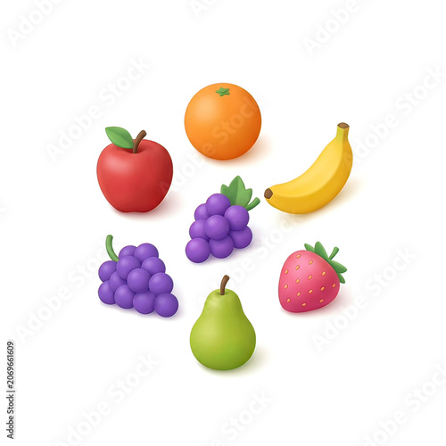 Colorful illustration of various fruits 2.