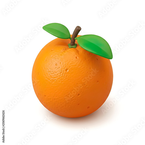 Fresh Orange Fruit With Green Leaves.