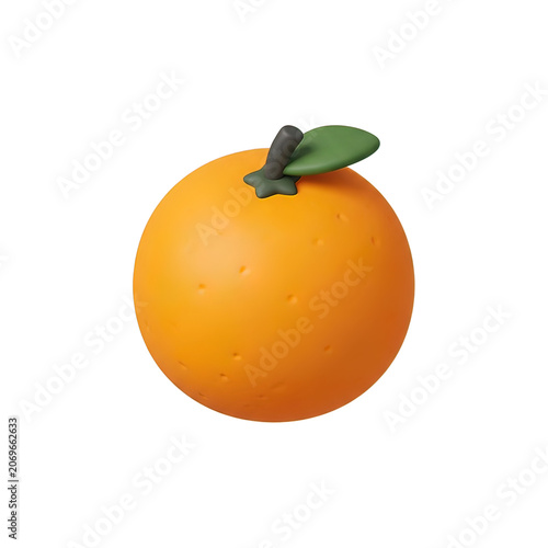 Fresh orange fruit with green leaves 3.
