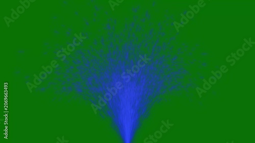 Animated Blue Light Sparks Fountain Isolated on Green Screen Chroma Key