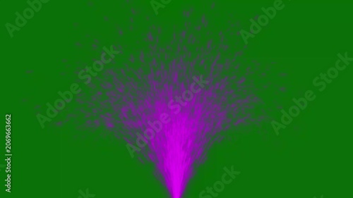 Animated Purple Light Sparks Fountain Isolated on Green Screen Chroma Key